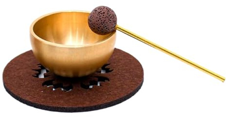 Klangschale Tragbare Mini Entspannungsinstrumente | Klangschalen Meditations Set für Achtsamkeit, Chakra-Ausgleich, Stressabbau und Selbstregulation