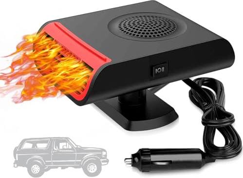Showvigor Dual Mode 12V Car Heater Fan 150W, Portable Windscreen Defroster & Demister with 360° Swivel, Cigarette Lighter Powered for Car, Van, SUV