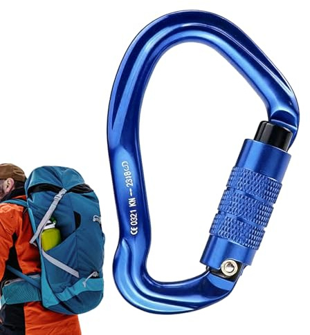 Moschettoni da arrampicata certificati - Moschettone con bloccaggio, moschettoni Twist Lock, bloccaggio automatico, multicolore | Portachiavi con moschettone Twist Lock per guinzaglio per cani, altale