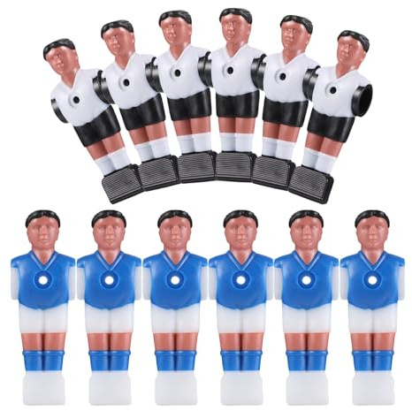 ERINGOGO Muñecos de Futbolín 12 Piezas 6 Jugadores - y 6 - Figuras de Futbolín Resistentes para Mesa Estándar Accesorio para Juego de Fútbol de Mesa