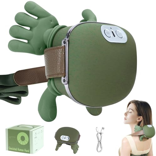 HIHOBDAY Masseur de cou et d'épaule, pétrissage des tissus profonds 4D en forme de main avec thérapie thermique, appareil de massage électrique portable pour soulager la douleur