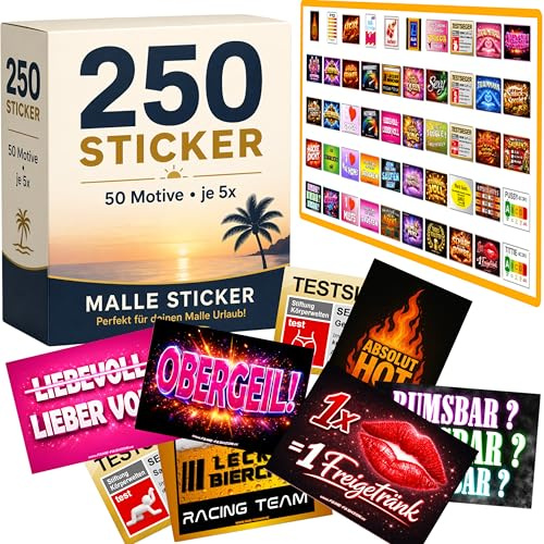 MEGA-Bundle Malle Sticker-Set, 250 Motive | Jedes Motiv 5 mal