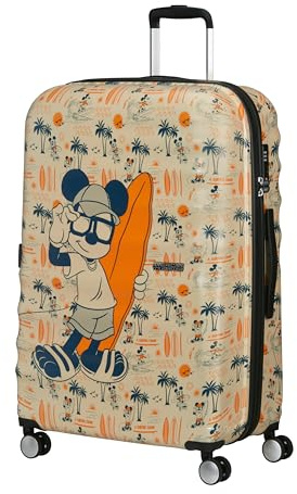 American Tourister Wavebreaker Disney - Mickey Mouse Valigia Rigida Media (67 cm), Valigia da Viaggio, Lucchetto TSA, 4 Ruote, 64 L, 3.6 kg - Mickey Super Surfer