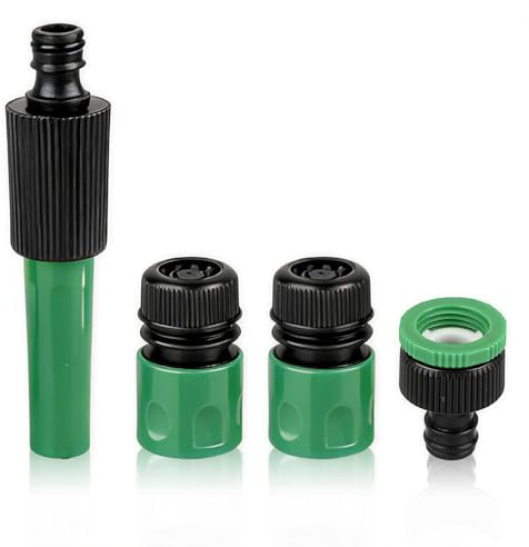 4 Piezas Conector Manguera, Kit de Riego 1/2 con Adaptador Pulverizador Adaptador Grifo Manguera Pistola Pulverizadora Parada de Agua para Conexión Rápida sin Fugas Juego de Pulverización