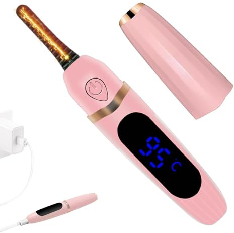Rizador De Pestañas Calentado Para Mujeres Pantalla LED de Temperatura | Curvador Compacto Para Ojos para Chicas Señoras Principiantes Viajeras Artistas Novias Oficina Boda Hogar Viaje G