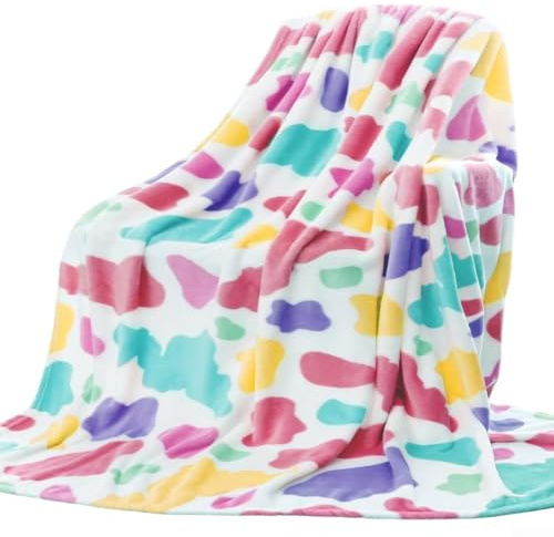PureBowlic Flanellfilt, för mönstrad design, för utomhusavslappning och användning i AC, mysigt polyesterfleeceskydd, för resor camping stol bäddsoffa dekoration (B-127 x 152 cm)