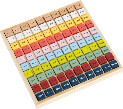 small foot Rechenbrett kunterbuntes Einmaleins Educate, aus 100% FSC-zertifiziertem Holz, Lernspielzeug, 11163