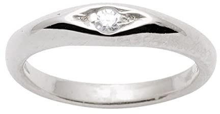 Lifestyle Schmuck Taufring mit Diamant Anhänger Kettenanhänger aus 585 echt Weiß Gold