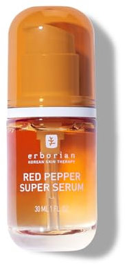 Erborian - Red Pepper Super Sérum - Soin Visage à l'Extrait de Piment - Énergise, Unifie le Teint, Illumine et Booste l'Éclat - Peau Revitalisée - Cosmétique Coréen - 30 ml