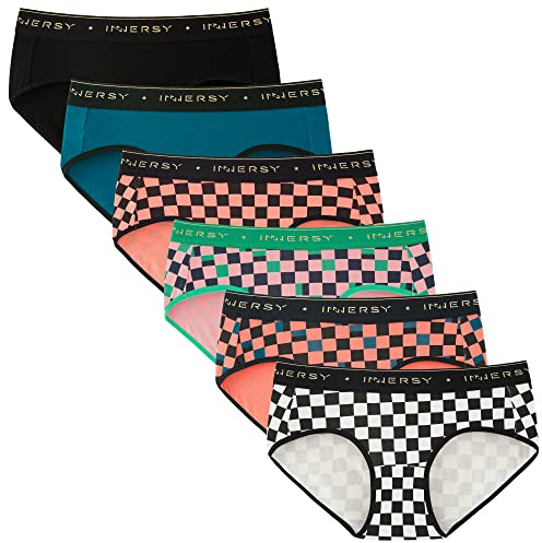 INNERSY Unterhosen Damen Baumwolle Slip Bequem Unterwäsche Frauen 6er Pack | Mittlere Taille Slips Sportlich, 100% Baumwoll Schritt, Weiche Hipster Panties, Atmungsaktive Schlüpfer, Stretch Damenslips