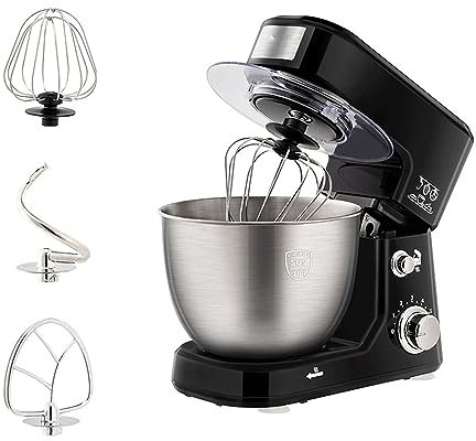 Electric Stand Mixers for Baking Food Mixers with 4L Stainless Steel Bowls 6-Speeds Dough Machine Cake Mixer with Beater, Whisk, Dough Hooks for Kitchen Cooking Cake, Batter, Bread, Desserts 600W (Co