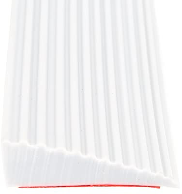Rampa per soglia della porta, autoadesiva, per sedia a rotelle, superficie antiscivolo, in gomma per sedia a rotelle, deambulatori o scooter (bianco, 5,5 x 1,6 x 100 cm)