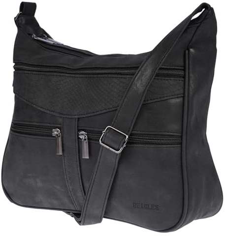 Christian Wippermann Damen Tasche Schultertasche Umhängetasche Crossover Bag Leder Optik Handtasche