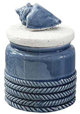 GERRIT Sucrier, sucrier avec Couvercle, boîtes à Sucre à café en céramique, Pot à Sucre, Pot à épices, Pot à sel, boîte d'assaisonnement-Bleu A-Conque (Couleur : Blu) (Color : Blu)