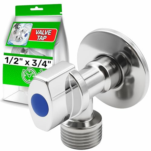 Eckventil aus Verchromtem Messing 1/2 Zoll x 3/4 Zoll für Wasserversorgung | Geschirrspülers Waschbeckens Waschmaschine Toilette - Garantie 5 Jahre - MADE IN ITALY - ONIX TECH