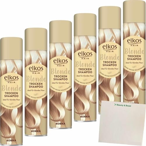 Elkos Trockenshampoo Blonde 6er Pack (6x200ml Flasche) + usy Block
