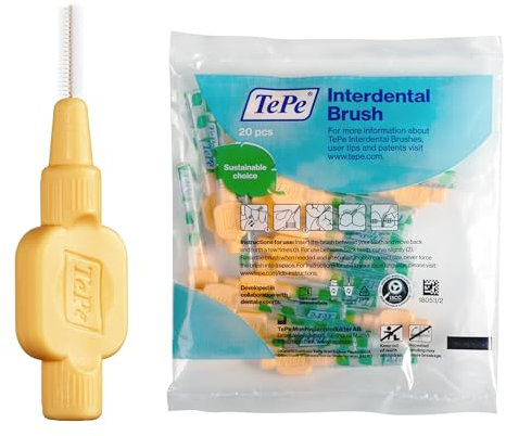 TePe Interdentalbürste, Extra Soft, Orange, 0,45 mm/ISO 1. 20 Stk., Plaque-Entfernung, effiziente Reinigung der Zahnzwischenräume, für kleine Zahnlücken