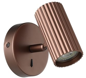 Eglo Portillo - Lampada da parete per interni, faretto orientabile camera letto, lettura in metallo colore bronzo, con attacco GU10