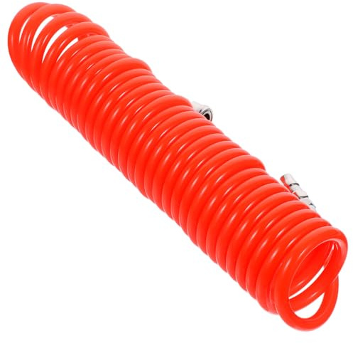 HOLIDYOYO PU Pneumatic Spring Tubing Air Compressor Hose Flexible Expandable Spiral with Male Female Quick Connectors for Auto Repair Garden Irrigation Woodworking