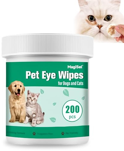 MagiSel Carta per la Pulizia degli Occhi del Cane 200 Pezzi, Carta Detergenti Delicate per Rimuovere Macchie di Lacrime, Ideali per la Pulizia Quotidiana di Cani e Cuccioli