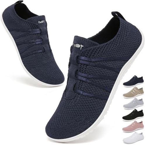 Wizshoe Zapatillas Barefoot Hombre Mujer Calzado Descalzo Verano Zapatos Deporte Minimalistas Sneaker Cómodas Ligeras Flexibles Respirable Zero Drop Shoes Women Azul 37EU