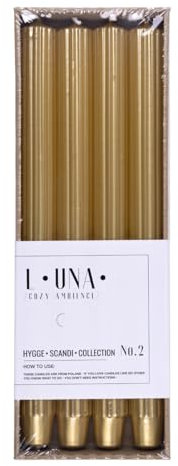 DONAU HOME - Lot de 4 bougies longues nervurées - 30 x Ø 2,25 cm - Non parfumées - Bougies de table - Pour décoration dans le salon, la salle de bain - 10 heures de combustion - Bougies de chandelier