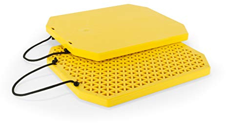 Camco extra große Stabilisator-Wagenheber-Pads, verhindern das Sinken in weichem Boden, inkl. Seil-Tragegriffen, jeder misst 43,2 x 38,1 x 2,5 cm, aus strapazierfähigem Polymer, 2er-Pack (44545)