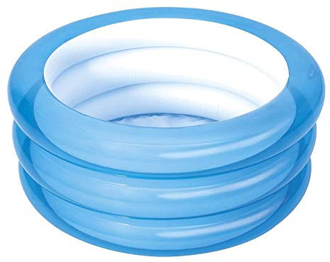 Tradineur - Piscina Hinchable Infantil de 3 Aros - Fabricado en Vinilo Resistente - Incluye válvula de Seguridad, 3 cámaras de Aire - 70 x 30 cm - Color Azul