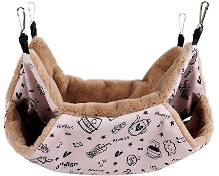 azurely Hamac double couche pour petits animaux domestiques - Lit chaud pour furet, écureuil, chinchillas, hamsters, rats