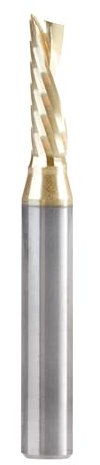 Amana Tool 51838-Z SC Spirale O Einzelflöte Aluminium Schneiden 3/16 D x 5/8 CH x 1/4 SHK x 2 Zoll langer Down-Cut ZrN beschichteter Frässtift mit Spiegel-Finish