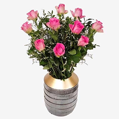 All Occasions Pink Roses Bouquet - Fresh Flowers Delivered Next Day with Prime - Hand-Tied Pink Rose Floral Arrangement