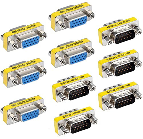 Greluma 10 Pz 15 Pin VGA SVGA Accoppiatore HD15 Maschio a Maschio/Femmina a Femmina Mini Gender Changer Cavo VGA Connettore Adattatore Accoppiatore
