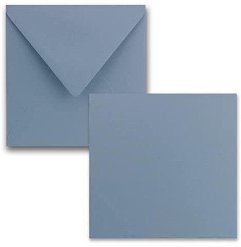 FarbenFroh by GUSTAV NEUSER Quadratisches Einzelkarten-Set - 15 x 15 cm - mit Brief-Umschlägen - Graublau - 25 Stück - für Grußkarten & mehr