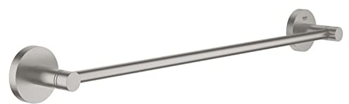GROHE Start Barre Porte-Serviettes pour Salle de Bain, Fixations Cachées, 504 mm, Métal, A coller avec GROHE QuickGlue ou à visser, Supersteel, 41197DC0