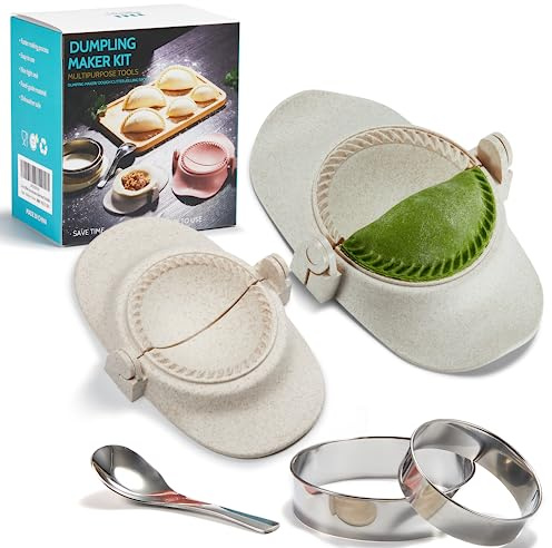 MUMSUNG 6 Inch Empanada Maker Press, Extra Large Dumpling Maker Set with Dough Cutter, Dumpling Mold Set for Pierogi, Pastelitos, Calzone, Turnovers, Chinese Dumpling-2Sizes 6+4