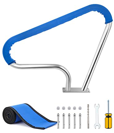Gguwug 1pcs Schwimmbad-Handläufe, Boden-Schwimmbad-Geländer für eine schnelle Installation, Edelstahl-Material, sicher und rutschfest Pool-Handlauf Einfache Installation