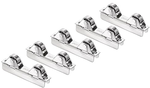 QUARKZMAN 6mm Schiebetür Rollenräder x 5Stk Glas Rollen Montage[Silber] | für Küche Fenster Schrank Bildschirm Tür Tor