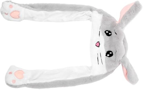 SAFIGLE Plüsch Hamster Mütze Mit Beweglichen Ohren Witzige Cartoon Haube Weiches Plüschmaterial Für Erwachsene Für Fasching Partys Und Kostümspiele