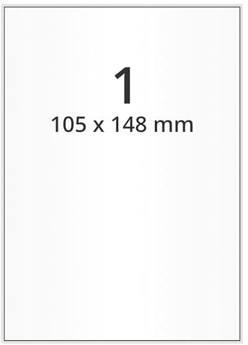 Labelident Wetterfeste Folienetiketten auf DIN A6 Bogen, weiß - 105 x 148 mm - 400 Polyester Etiketten auf 400 Blatt, selbstklebende PET Versandetiketten A6, matt