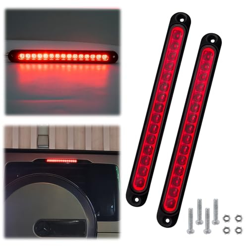 Ygmylandbb Bremsleuchte für Anhänger, Universal, Stroboskop, Zusatzbremslicht, 24 V, 15 LEDs, Bremslicht, wasserdicht, rot, 2 Stück (Blinklicht)