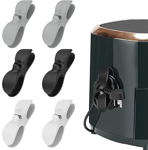 Avvolgicavo Piccoli Elettrodomestici Cavi, 6 Pezzi Organizzatore di Nascondi Cavi da Cucina Portacavi Autoadesivi Fermacavi Multifunzione Perfriggitrice ad Aria, Spremiagrumi, Frullatore