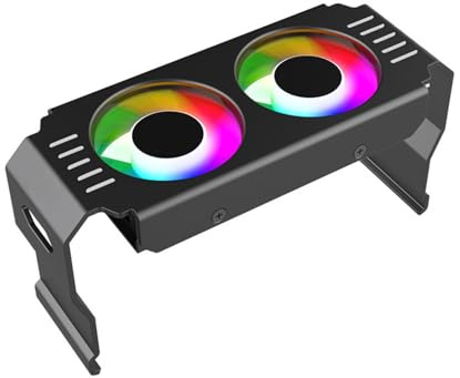 ARGB DDR-Speicher-RAM-Kühler, Computerspeicher-RAM-Kühler, PWM-Temperaturregelung, Doppellüfter für DDR DDR2 DDR3 DDR4 DDR5 (BLACK)