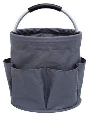 Molyorch Cesto portaoggetti portatile, Borsa per Attrezzi da Giardino Pieghevole, Borsa Organizer Pieghevole per la casa, shopping, i picnic, Borsa per Attrezzi da Giardino (Grigio Scuro)