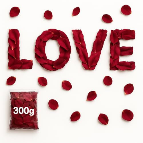 Confettis de pétales de rose, Pétales de rose pour mariage, Pétales de rose séchés naturels, Confettis de mariage biodégradables naturels, Pétales de rose, Pétales pour mariage (Pétales, 300 grammes)