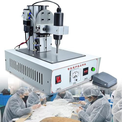 Saldatrice A Punti A Ultrasuoni Portatile 1200 W E 35 Khz, Elettrovalvola Automatica/Guida Scorrevole/Filtro Olio-Acqua Per La Saldatura A Punti Tessuti Non Tessuti E Tessuti In Nylon