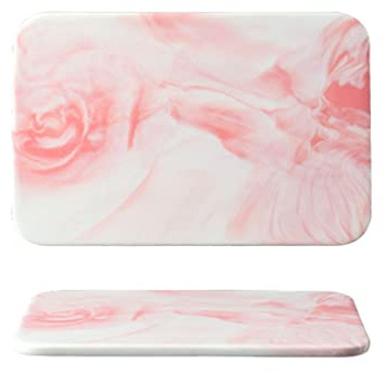 SaryEdge Tabla de Cortar Pasteles de mármol Bandeja de mármol para Servir Pasteles de Queso Carne Verduras Tabla Grande para Cocina(Rosa S