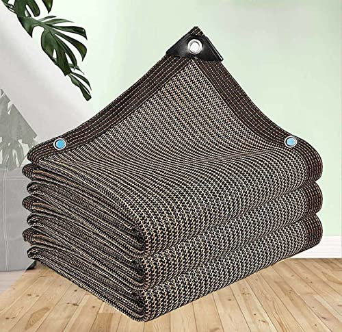 Malla de sombra para exteriores con ojales, protección UV, toldo de malla para patio, invernaderos, patios y plantas, vela de sombra transpirable en marrón, 5 x 5 m