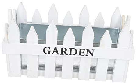 YARNOW 1Stk Holzzaun Pflanzer rustikaler Blumentopf Gartenschmuck Heimdekoration Pflanzen im Freien Land blumenübertöpfe für innen dekorativer Zaun Pflanzgefäß aus Holz hölzern Weiß
