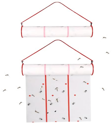 Jcasbdn Ruban à Mouche 2pcs 13.12ft Rouleau de Papier Mouche Collant Horizontal ou Ruban de Vertical Rouleau piège à Suspendu pour Les écuries extérieures/intérieures