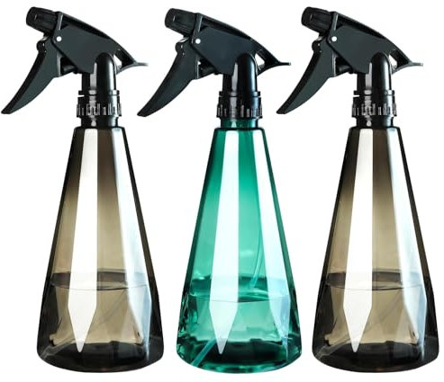 Xpieoyrm 3 Stück Sprühflaschen, Leere Sprühflaschen 500ml, Zerstäuber Leere Sprühflasche mit Verstellbare Sprühkopf, Wiederverwendbar Wassersprühflasche, für Reinigung, Pflanzen, Haarpflege